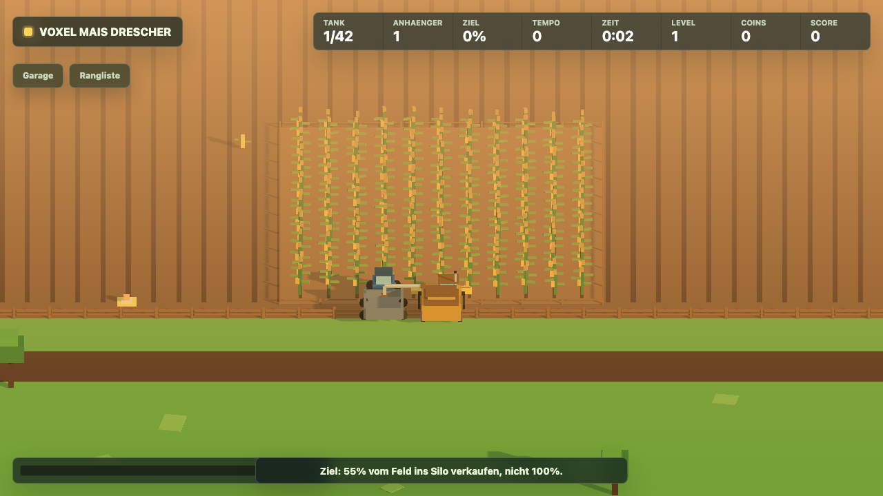 Voxel Tractor Harvest gameplay