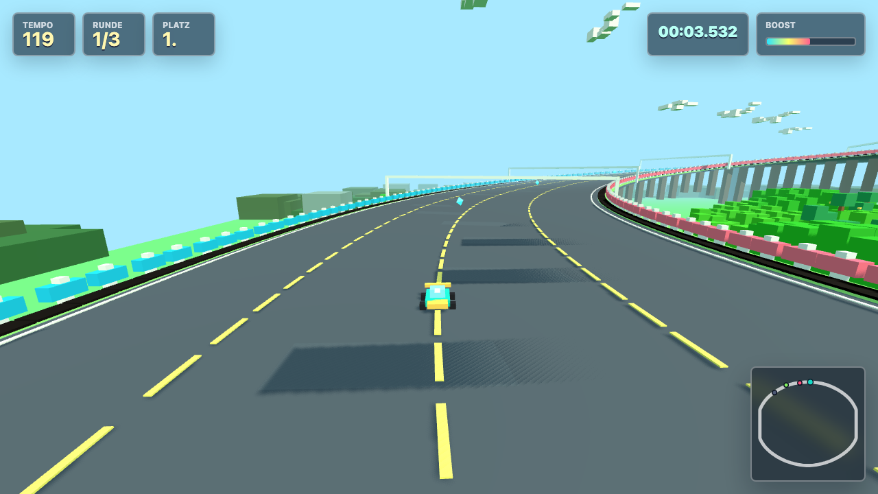 Voxel Ridge Racers gameplay